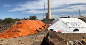 Flinders Bioremediation piles at AEC25