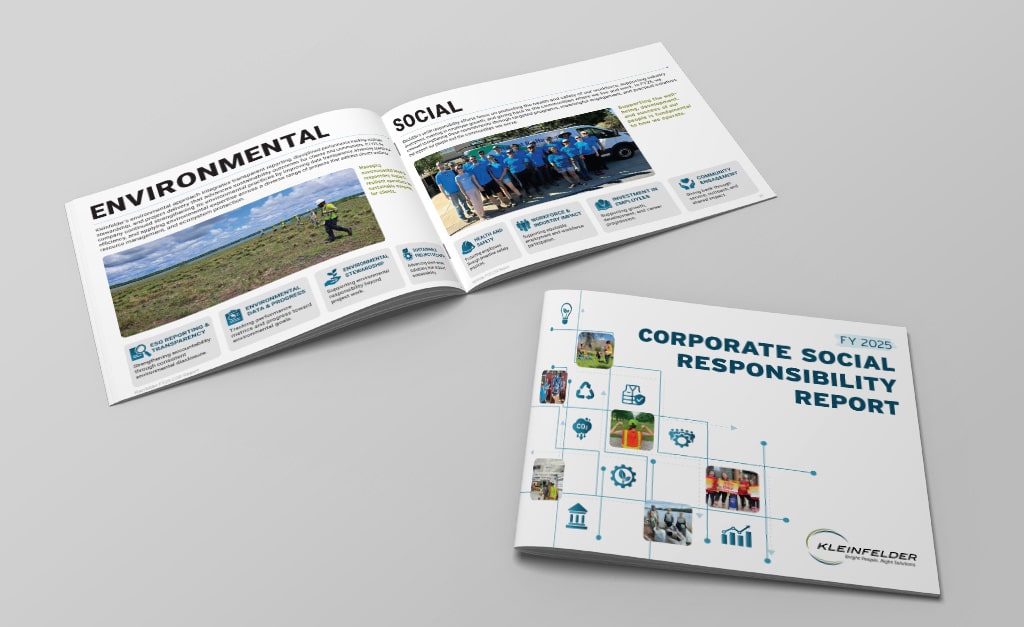 corporate social responsibility report mockup on gray background